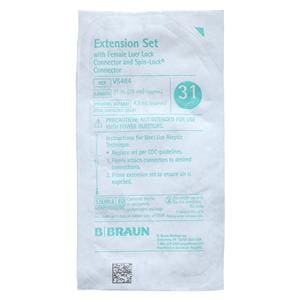 Peripheral IV Extension Set 31" w/o Y-Injection Site Fem LL/Dstl Spnlk 50/Ca