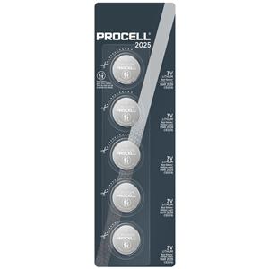Procell CR2025 Lithium Battery 5/Pk