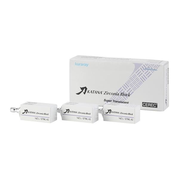 KATANA Zirconia STML Multi Layered Milling Blocks Spr Trns 14Z L A1 f/ CRC 3/Box