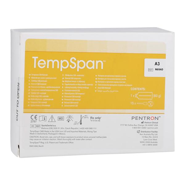 TempSpan Temporary Material 50 mL Shade A3 Cartridge Refill