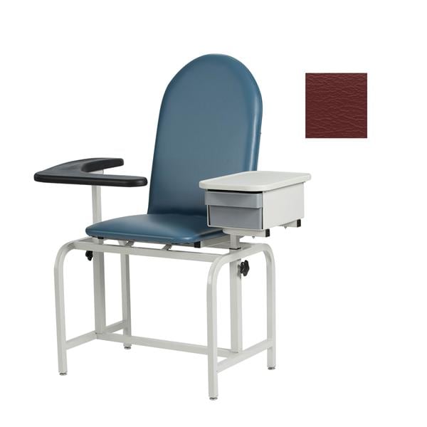 Blood Draw Chair Burgundy Steel 300lb Capacity Each