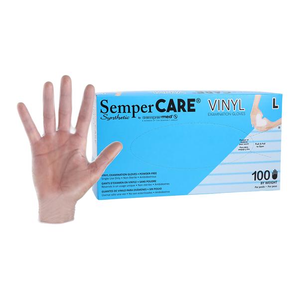 Sempercare Vinyl Exam Gloves Large Cream Non-Sterile, 10 BX/CA