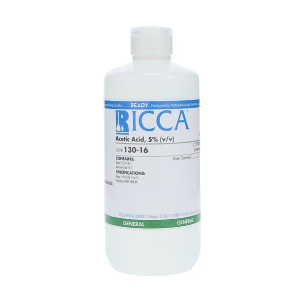 Acetic Acid Chemical 5% 500mL Each