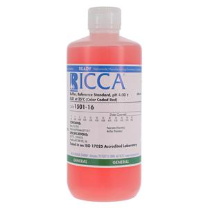 Reference Buffer Red pH 4.0 16oz Each