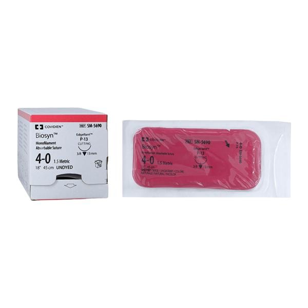 Biosyn Suture Polyglecaprone Monofilament 4-0 18" Absorbable P-13...