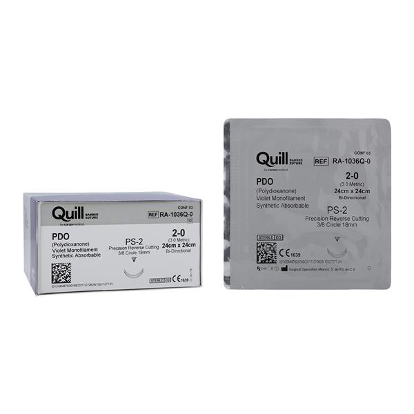 Quill Knotless Tissue Closure Device Suture Polydioxanone Monofil...