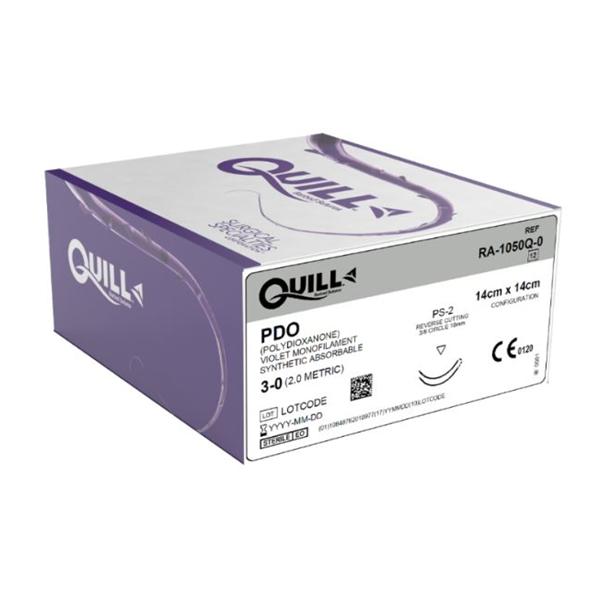 Quill Suture 3-0 14x14cm Polydioxanone Monofilament PS-2 Violet 12/Bx