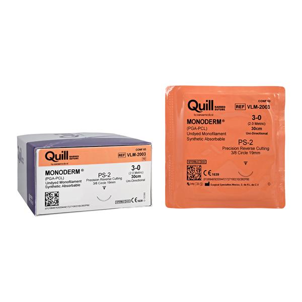 Quill Monoderm Knotless Tissue Closure Device Suture Polyglecapro...
