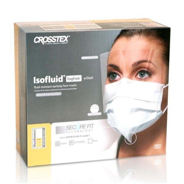 Isofluid Fog-Free Secure Fit Mask Blue Disposable Not Made From N...