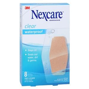 Nexcare Waterproof Bandage Plastic 2.38x3.5" Clear Sterile 8/Bx, 24 BX/CA