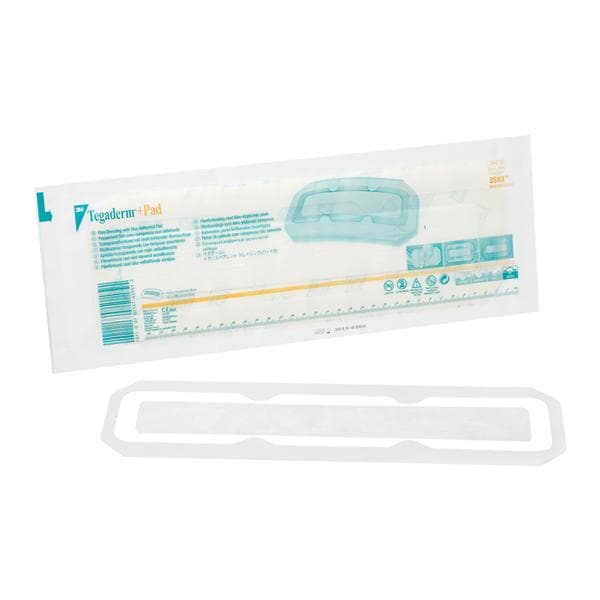 Tegaderm +Pad Film Island Dressing 3-1/2x13-3/4" Adhesive Free NAdh Trans LF