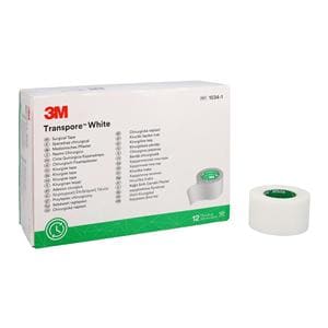 Transpore Surgical Tape Paper/Plastic 1"x10yd White Non-Sterile 12/Bx