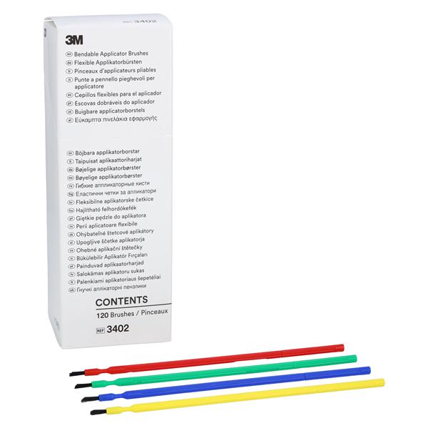 3M Bendable Brushes Blue/Green/Yellow/Red 120/Bx