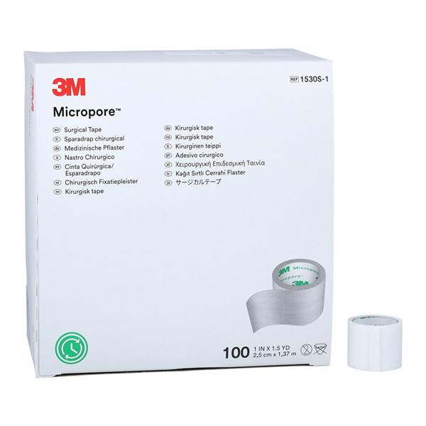 Micropore Surgical Tape Paper 1"x1.5yd White Non-Sterile 100/Bx
