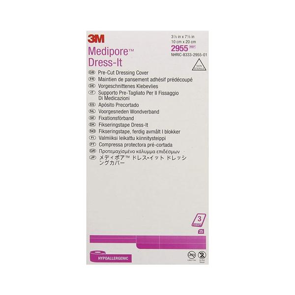 Medipore Dress-It Soft Cloth Dress-It Dressing 3-7/8x7-7/8" NS Adhs NAdhr LF