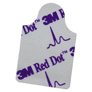 Red Dot Electrocardio Electrode Adult 1.2x0.8" Plstc Flm Dsp f/ Rstng EKG 100/Bg