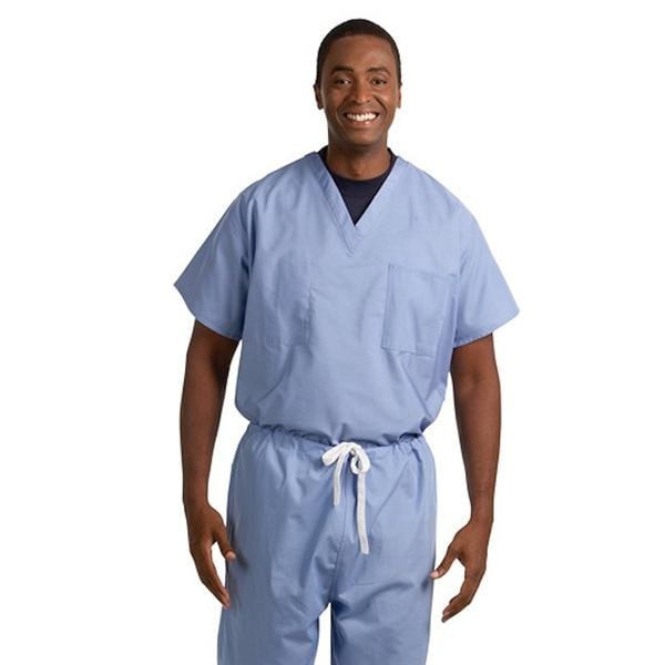 Scrub Shirt Adult Unisex Ceil Blue 65% Polyester / 35% Cotton Pul...