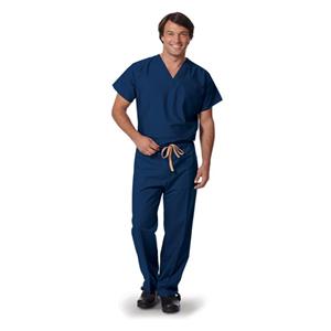 Scrub Shirt 1 Pocket Set-In Short Sleeves 5X Large Navy Unisex Ea