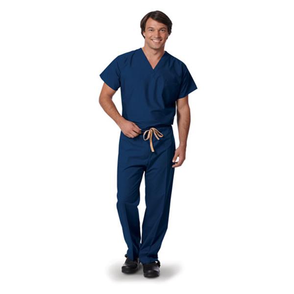 Scrub Shirt 1 Pocket Set-In Short Sleeves 5X Large Navy Unisex Ea