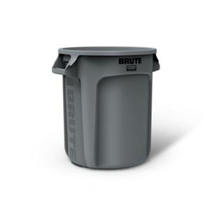 Cn Trsh Brt Rsn 17.13x15.63" Rnd 10g Intgrtd Cinches V/Rnded Hndls 6/Ca
