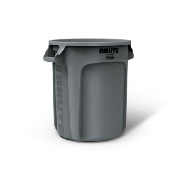 Cn Trsh Brt Rsn 17.13x15.63" Rnd 10g Intgrtd Cinches V/Rnded Hndls 6/Ca