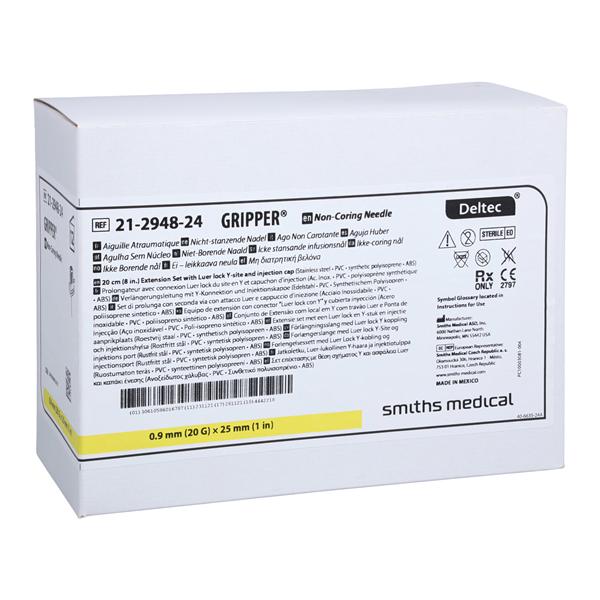 Needle Infusion Huber Gripper 20gx1" Sterile Not Made With Natura...