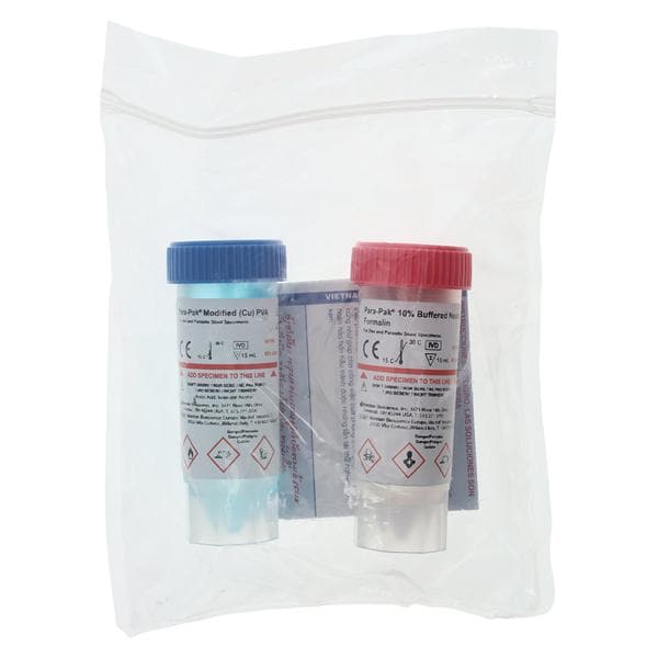 Para-Pak PVA/Formalin Transport System 10/Box, 12 BX/CA