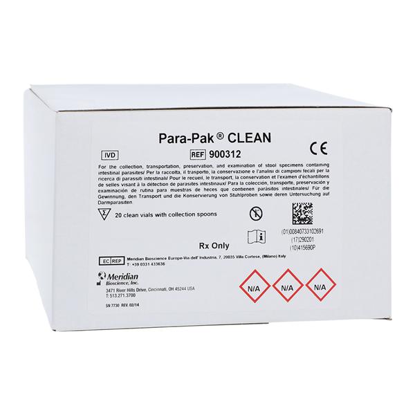 Para-Pak Clean Vial Stool Transport 20/Box, 6 BX/CA