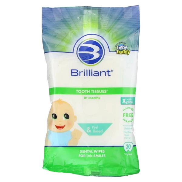 Baby Buddy Tooth Tissues Disposable 0-16 Months Bubble Gum Xylitol 30/Pk