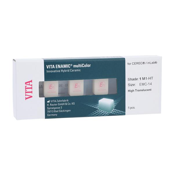 VITA ENAMIC multiColor HT Milling Blocks High Translucency 14 1M1 For CEREC 5/Pk