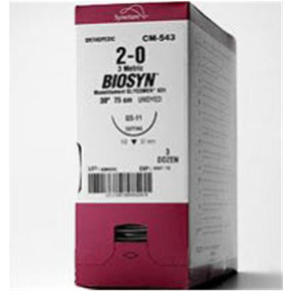 Biosyn Suture Polyglecaprone Monofilament 4-0 30" Absorbable CV-2...