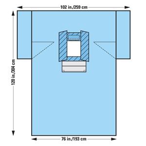 12x76x12" Sterile Laparotomy/Cholecystectomy Sheet Fenestrated