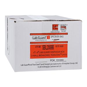 Lab Guard Specimen Bag 6x9" Double Zip Closure With Destroyable B...