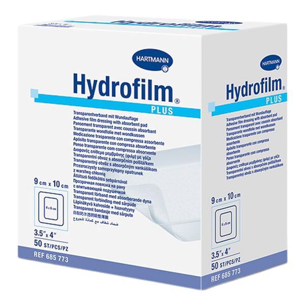Hydrofilm Plus Plastic Transparent Dressing 3-1/2x4" Sterile Adhesive Clr Abs LF