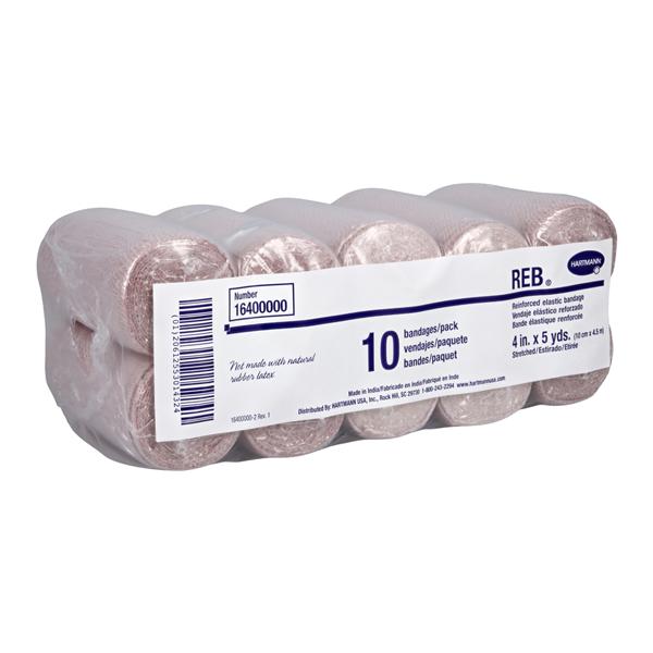REB Stretch Bandage Elastic 4"x5yd Tan Non-Sterile 10/Package, 6...