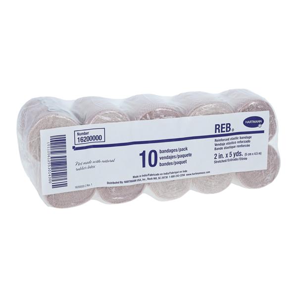 REB Stretch Bandage Elastic 2"x5yd Tan Non-Sterile 10/Package