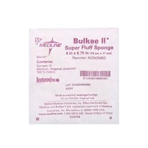 Bulkee II Super Fluff Gauze Sponge 6x6-3/4" 6 Ply Sterile Diagonal Cotton LF, 120 PK/CA