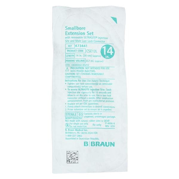 IV Extension Set Needleless 14" Luer Lock Connector 100/Ca