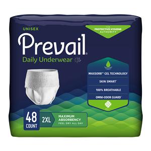 Prevail Incontinence Underwear Unisex Adult 68-80" 2XL Polyacryli...