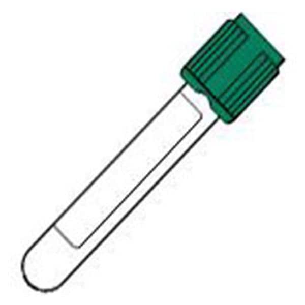 Vacutainer Venous Tube Green Sodium Heparin 13x75mm 4mL Plastic 100/Pk