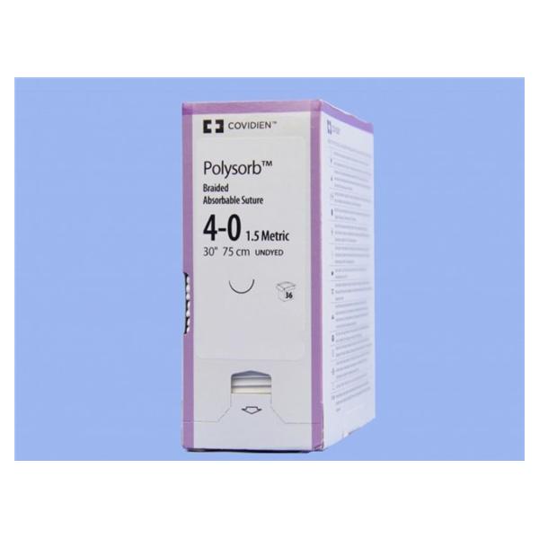 Polysorb Suture Polyester Braid 4-0 30" Absorbable V-20 Taper Poi...
