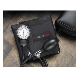 Tech-Med Deluxe Aneroid Sphygmomanometer Black Latex Arm Each