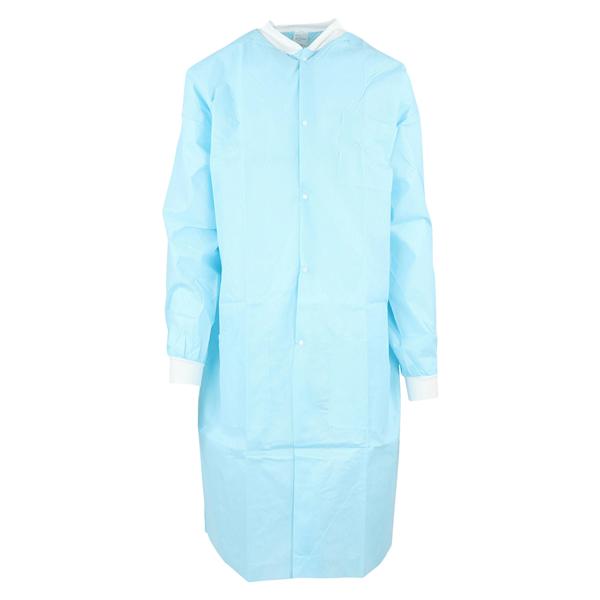SafeWear High Performance Protective Lab Coat SMS Fabric Large Soft Blue 12/Bg