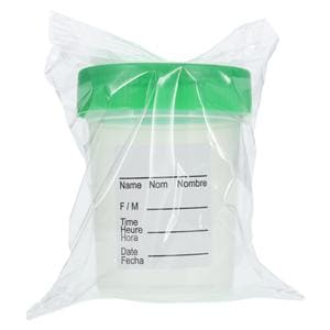Specimen Container 4oz Polypropylene With Tri-Lingual ID Label St...