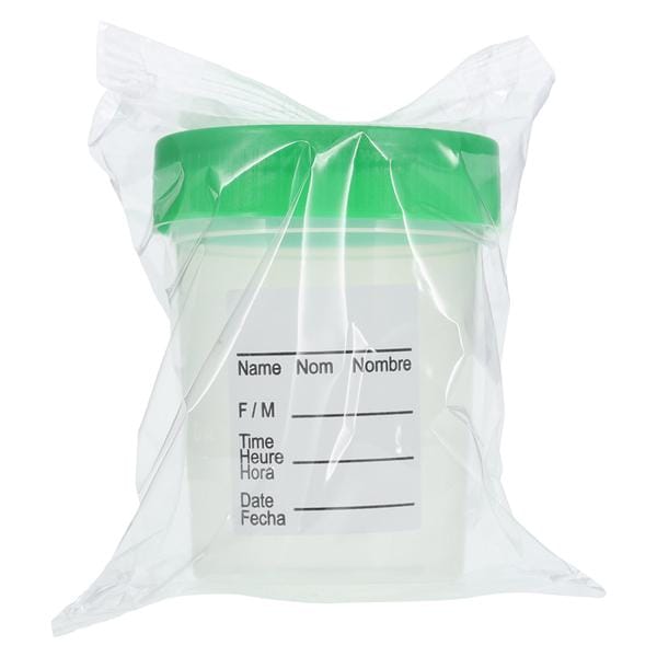 Specimen Container 4oz Polypropylene With Tri-Lingual ID Label St...