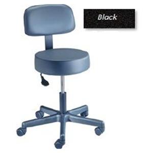 Stool Exam Value Plus Black Casters Adjustable Backrest 4" Poly-F...