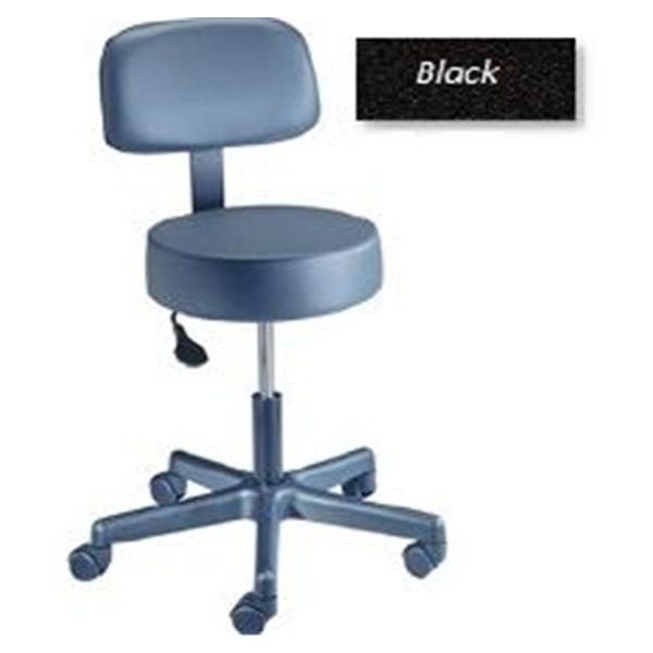 Stool Exam Value Plus Black Casters Adjustable Backrest 4" Poly-F...