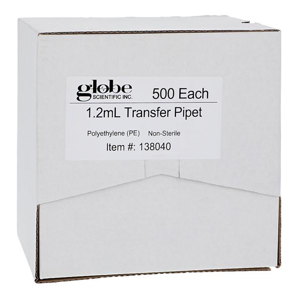Transfer Pipet 1.2mL Non-Graduated 65mm Large Bulb Non-Sterile Di...