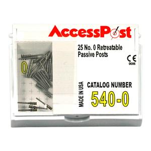 AccessPost Posts Stainless Steel Size 0 Yellow 25/Bx