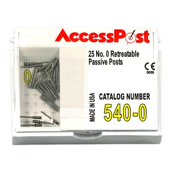 AccessPost Posts Stainless Steel Size 0 Yellow 25/Bx